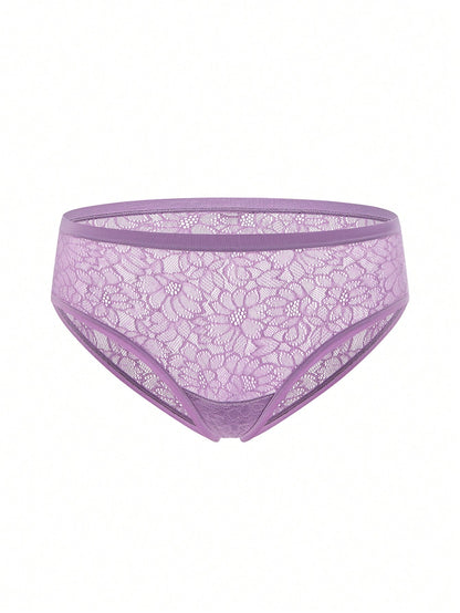 LUVLETTE 3-Pack Lingerie Sexy Mid-Waist Stretchy Comfy Lace Briefs Women Underwear Panties Set Multicolor