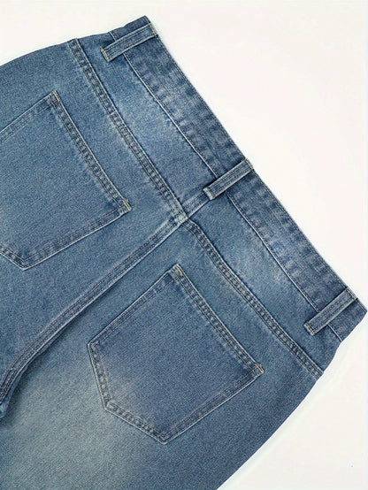 Men's Retro Loose Fit Jeans, Versatile Casual, Suitable For All Seasons Blue