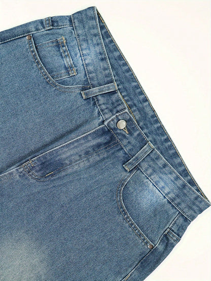 Men's Retro Loose Fit Jeans, Versatile Casual, Suitable For All Seasons Blue